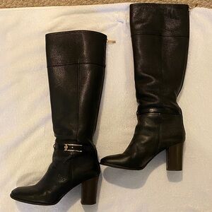 Tory Burch Black Leather Heeled Boots